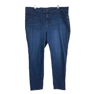 Lucky Brand Women’s Plus Jeans Emma Legging High Rise Dark Wash Stretch Size 22W